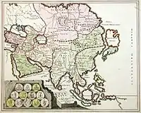 1719 map depiction of Asia.