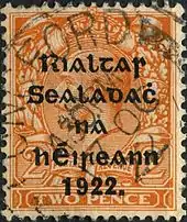 Ireland, 1922: British stamp overprinted for Provisional Government of the Irish Free State.
