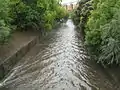 Iron Cove Creek looking downstream from the Church Street bridge after a thunderstorm.