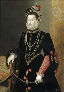 Queen Elisabeth of Valois by Juan Pantoja de la Cruz