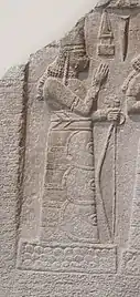 Stele showing Ishtar holding a bow from Ennigaldi-Nanna's museum (eighth century&nbsp;BCE)
