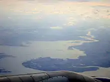 Isle of Grain and the Medway Estuary from the air