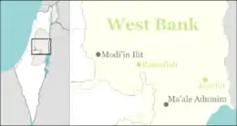 Hashmonaim is located in the Central West Bank