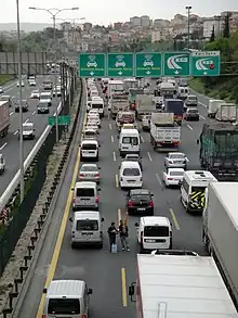 Right-hand traffic in Istanbul, Turkey