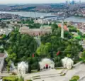 Istanbul University aerial view with Golden Horn.