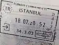 Entry stamp at Istanbul Airport