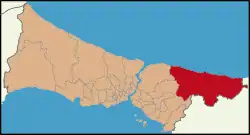 Location of Şile in Istanbul