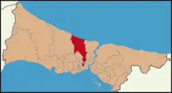 Location of Eyüp in Istanbul