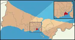 Location of neighborhood in the municipality of Istanbul