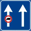 Use of lanes on extra-urban roads (example)