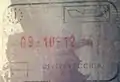 Exit stamp for sea travel, issued at Civitavecchia