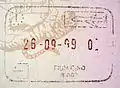 Exit stamp for air travel, issued at Leonardo da Vinci–Fiumicino Airport