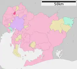Location of Iwakura in Aichi Prefecture