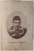 1894 American Tobacco Company Celebrities cigarette card featuring South Adelaide player Jack McGaffin.