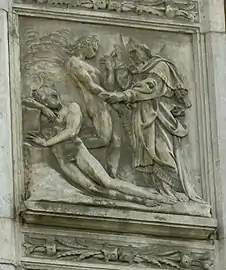 Creation of Eve relief, Jacopo della Quercia (c. 1374–1438), Bologna Cathedral