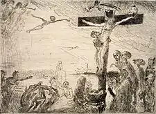 Christ Tormented by Demons (1895) etching and drypoint, 17.9 x 24.2&nbsp;cm., Museum of Fine Arts, Ghent