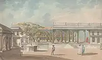 'Yale Center at Bangalore' and 'The Entrance of Tippoo's Palace, Bangalore Feb 92, by James Hunter (d.1792)