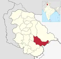 Location of Doda district in Jammu and Kashmir