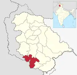 Location of Jammu district in Jammu and Kashmir