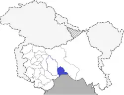 Location of Paddar Sub-District, J&K, India