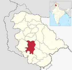 Location of Reasi district in Jammu and Kashmir