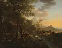Jan Both, c. 1650, Italian landscape of the type Both began to paint after his return from Rome.