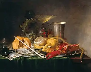 Still-Life, Breakfast with Champaign Glass and Pipe, 1642