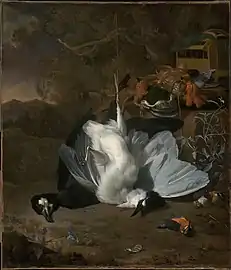 Dead Birds and Hunting Equipment in a Landscape (no date), oil on canvas, 97.8 x 83.8&nbsp;cm., Museum of Fine Arts, Boston