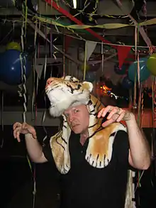 Jason Forrest preparing for Birthday Party Berlin, August, 2008