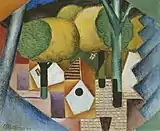 Jean Metzinger, 1912, Paysage (Landscape), oil on canvas, 59.2 x 73&nbsp;cm, published in Der Sturm, 5 January 1921, Art Institute of Chicago