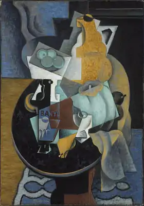Jean Metzinger, 1916, Fruit and a Jug on a Table, oil and sand on canvas, 115.9 × 81&nbsp;cm, Museum of Fine Arts, Boston