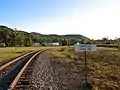 Railroad tracks at the state line