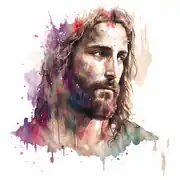 Jesus Christ in watercolour.