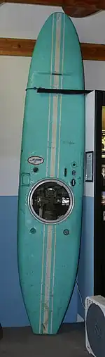 A Jetboard, motorized surfboard