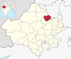 Location of Jhunjhunu district in Rajasthan