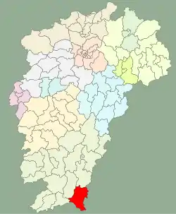 Location in Jiangxi