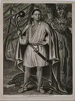 Etow Oh Koam, King of the River Nation, plate from the Four Mohawk Kings set, after John Verelst, National Portrait Gallery, London