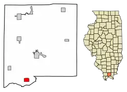 Location of Belknap in Johnson County, Illinois