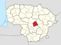 Location of Jonava district municipality within Lithuania