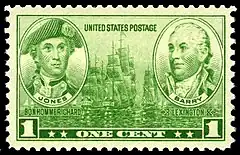 Barry and John Paul Jones on a U.S. postage stamp, Issue of 1936