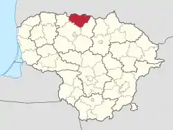 Location of Joniškis district municipality within Lithuania