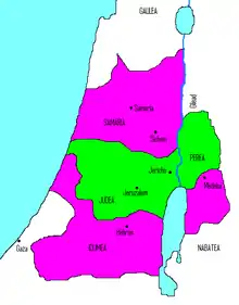 Hasmonean Kingdom under John Hyrcanus (after conquest of Samaria and Idumea)