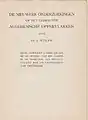 Wolff: De nieuwe onderzoekingen op het gebied der algebraïsche oppervlakken. Rede, Inaugural lecture (Translated title: New research in algebraic surfaces), University of Amsterdam 1916