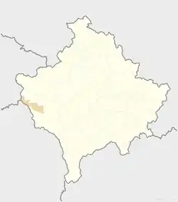 Location of the municipality of Junik within Kosovo