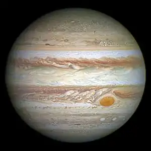 Jupiter and its shrunken Great Red Spot