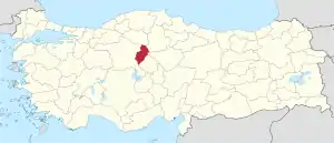 Location of Kırıkkale Province in Turkey