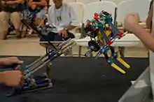 A K*bot being flipped out of the arena at the 2008 K*bot World Championships.