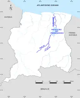 Map of Gran Rio in Suriname