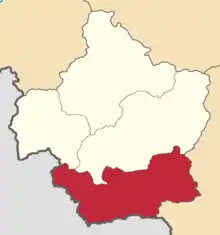 Location in the Kars Oblast