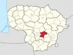 Location of Kaišiadorys district municipality within Lithuania
